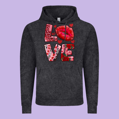 Love Kiss Vintage Hoodie Designed By Adodesignshop
