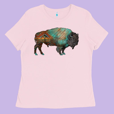 Aztec Bison Ladies Tee Designed By Ranaportraitstore