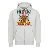 Dove Grey heifers be trippin' Zipper Hoodie - LillyAllenDesigns