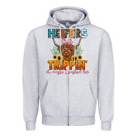 Heather Grey heifers be trippin' Zipper Hoodie - LillyAllenDesigns