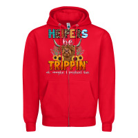 Red heifers be trippin' Zipper Hoodie - LillyAllenDesigns