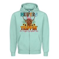 Seafoam heifers be trippin' Zipper Hoodie - LillyAllenDesigns