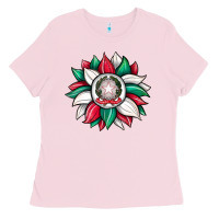 Bubblegum Pink sunflower i̇talian flag Ladies Tee - JahusDesignShop
