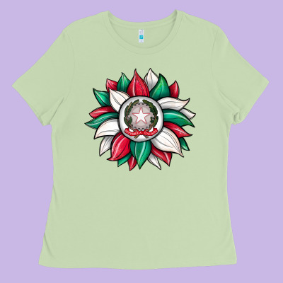 Sunflower İtalian Flag Ladies Tee Designed By Jahusdesignshop
