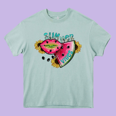 Summer Vibes Heavy Core Tee Designed By Sublimationcraftshop