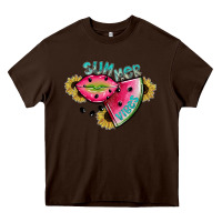 Chocolate Brown summer vibes Heavy Core Tee - SublimationCraftShop
