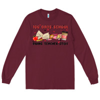 Burgundy 100 days school Long Sleeve Tee - MaliasSmallBusiness