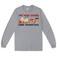 Heather Grey 100 days school Long Sleeve Tee - MaliasSmallBusiness