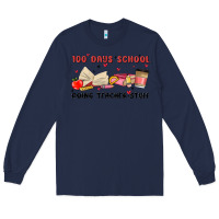 Navy 100 days school Long Sleeve Tee - MaliasSmallBusiness