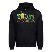Black Today we are all Irish Urban Hoodie - OliviaCreatesArt