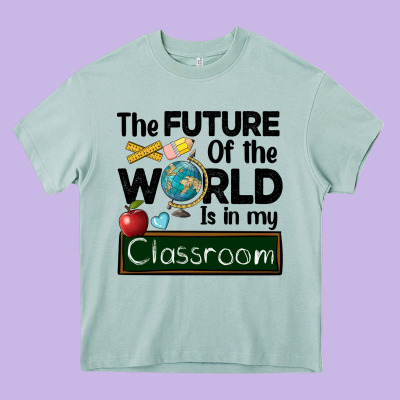The Future Of The World Is In My Classroom Heavy Core Tee Designed By Barkaloodesign