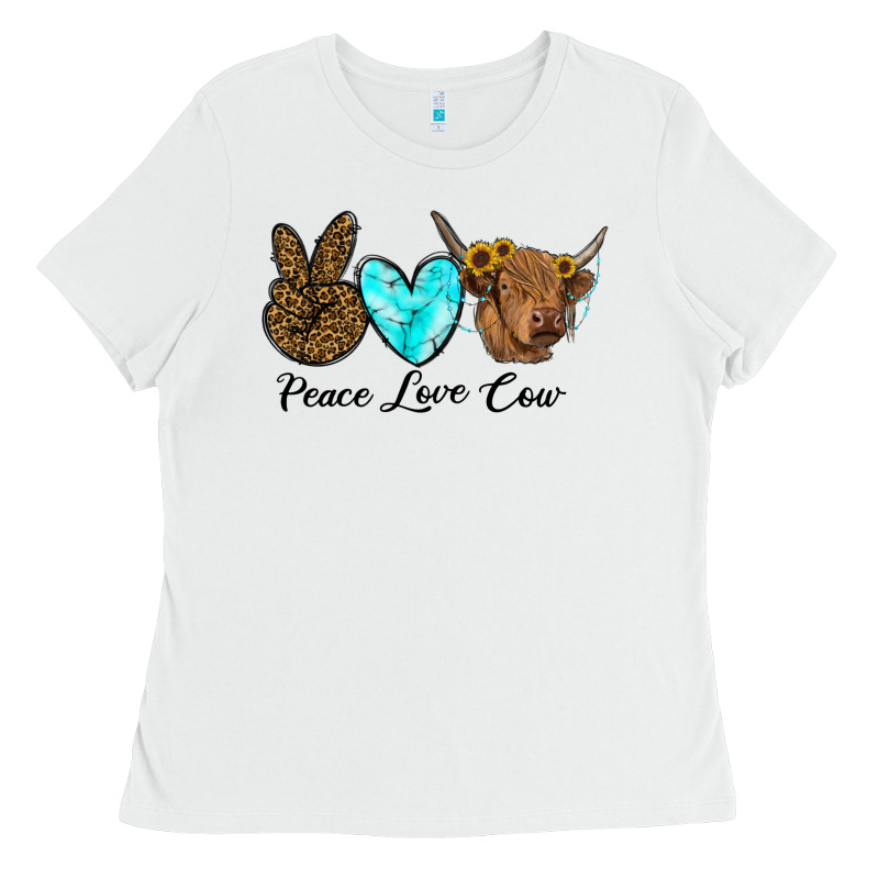Peace Love Cow Ladies Tee by RanaPortraitStore | Teevron