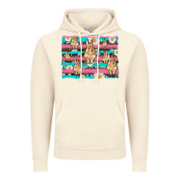 Vintage Artic easter bunny with daisy and turquoise cowhide leopard  background Vintage Hoodie - Artiststas