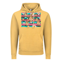 Vintage Mustard easter bunny with daisy and turquoise cowhide leopard  background Vintage Hoodie - Artiststas