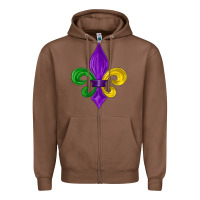 Chestnut mardi gras fleur de lis Zipper Hoodie - LillyAllenDesigns
