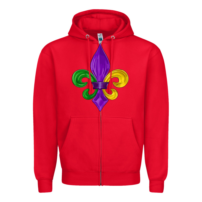 Mardi Gras Fleur De Lis Zipper Hoodie by LillyAllenDesigns | Teevron