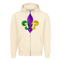 Sandshell mardi gras fleur de lis Zipper Hoodie - LillyAllenDesigns