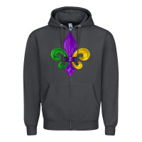 Smoke mardi gras fleur de lis Zipper Hoodie - LillyAllenDesigns
