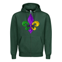 Sports Green mardi gras fleur de lis Zipper Hoodie - LillyAllenDesigns