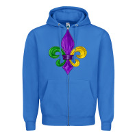 True Royal mardi gras fleur de lis Zipper Hoodie - LillyAllenDesigns