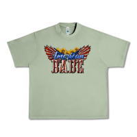 Oil Green American Babe With Sunflowers Urban Heavy Tee - LillyAllenDesigns