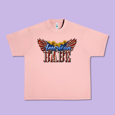 American Babe With Sunflowers Urban Heavy Tee Designed By Lillyallendesigns