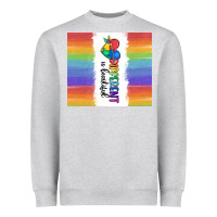 Heather Grey different is beautiful Heavyweight Sweatshirt - MaliasSmallBusiness