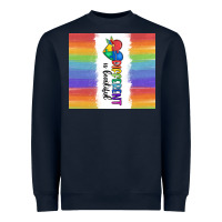 Navy different is beautiful Heavyweight Sweatshirt - MaliasSmallBusiness