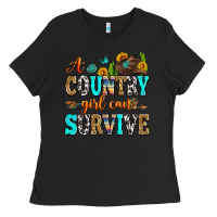 Black a country girl can survive Ladies Tee - Zillion Design Studio