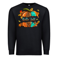 Black pumpkin hello fall Premium Sweatshirt - NancyCooperArtShop
