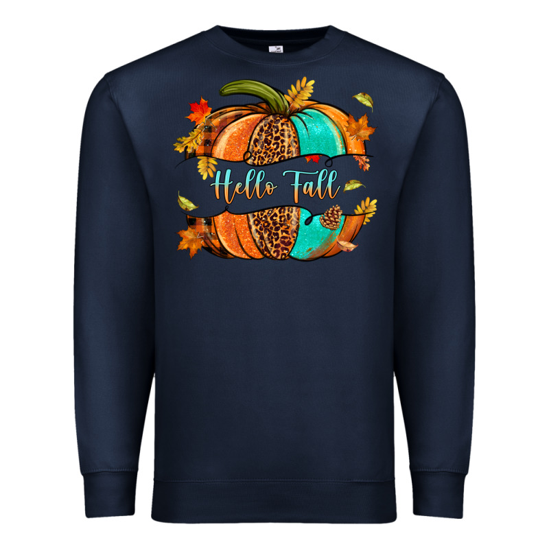 Pumpkin Hello Fall Premium Sweatshirt by NancyCooperArtShop | Teevron