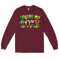 Burgundy you're my lucky charm Long Sleeve Tee - MaliasSmallBusiness