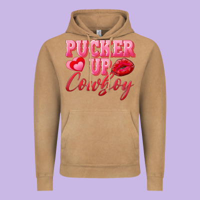 Pucker Up Cowboy Vintage Hoodie Designed By Adodesignshop