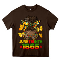 Chocolate Brown juneteenth 1865 afro bun Heavy Core Tee - HRA Design Shop