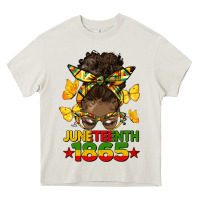 Cream juneteenth 1865 afro bun Heavy Core Tee - HRA Design Shop