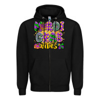 Black mardi gras vibes Zipper Hoodie - LillyAllenDesigns