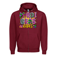Burgundy mardi gras vibes Zipper Hoodie - LillyAllenDesigns