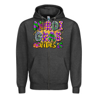 Charcoal Heather mardi gras vibes Zipper Hoodie - LillyAllenDesigns