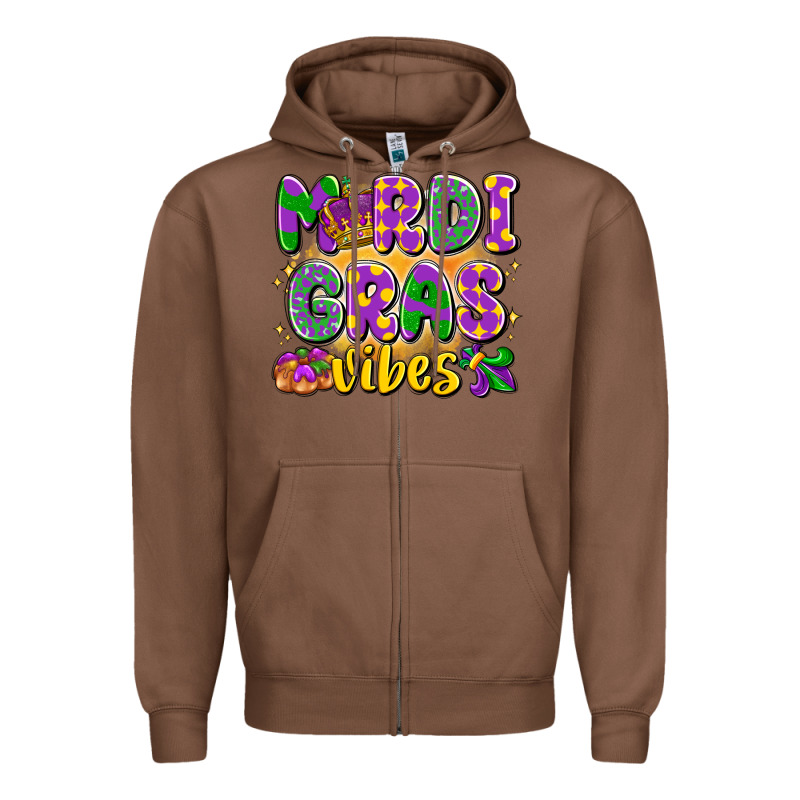 Mardi Gras Vibes Zipper Hoodie by LillyAllenDesigns | Teevron