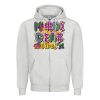 Dove Grey mardi gras vibes Zipper Hoodie - LillyAllenDesigns