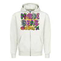 Oatmeal Heather mardi gras vibes Zipper Hoodie - LillyAllenDesigns
