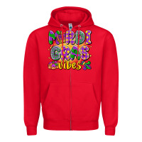 Red mardi gras vibes Zipper Hoodie - LillyAllenDesigns