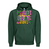 Sports Green mardi gras vibes Zipper Hoodie - LillyAllenDesigns