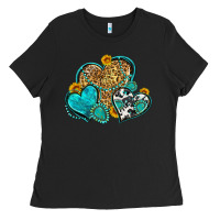Black western turquoise hearts Ladies Tee - Zillion Design Studio