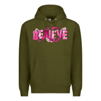 Army Green Cancer Believe Premium Hoodie - NancyCooperArtShop
