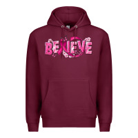 Burgundy Cancer Believe Premium Hoodie - NancyCooperArtShop