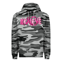 Slate Camo Cancer Believe Premium Hoodie - NancyCooperArtShop
