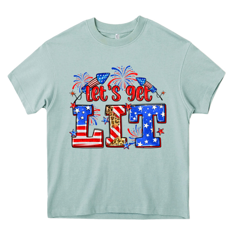 Let's Get Lit 4th Of July Heavy Core Tee by Neo Western | Teevron