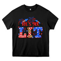 Black Let's get lit 4th of July Heavy Core Tee - Neo Western
