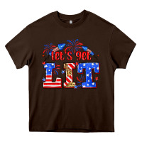 Chocolate Brown Let's get lit 4th of July Heavy Core Tee - Neo Western